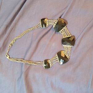 Bangle Thick Gem multi chain necklace